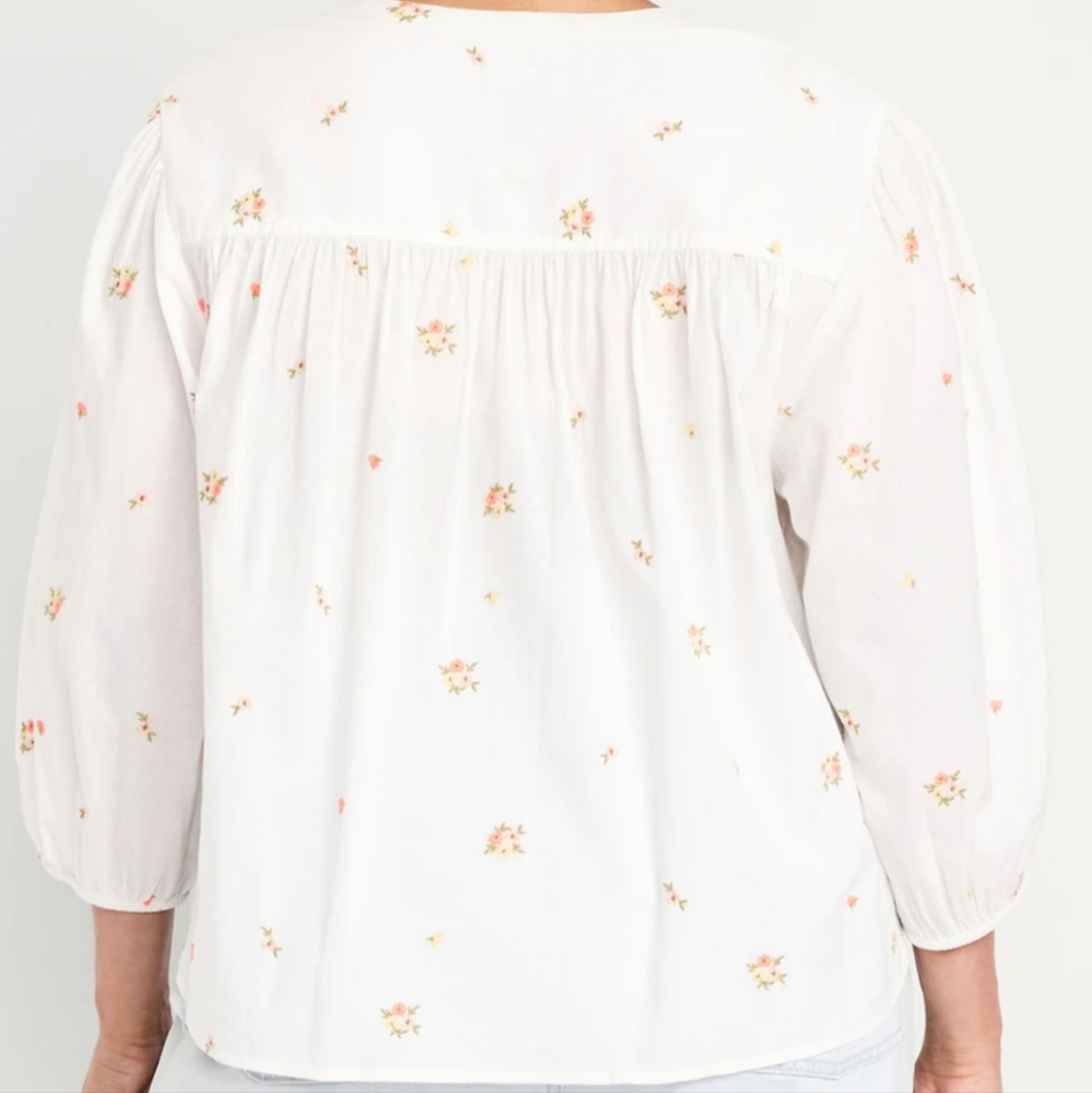 Soft Button-Down Floral White Shirt From OLD NAVY BNWT - Picture 6 of 6